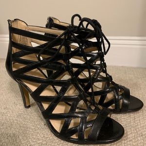 Nine West Black Strappy Heels